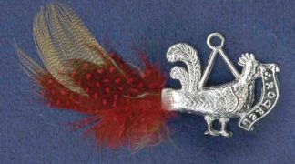 Cock Pendant with red and natural brown feathers