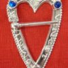 Heart-Shaped Ring Brooch with Stones - Image 3