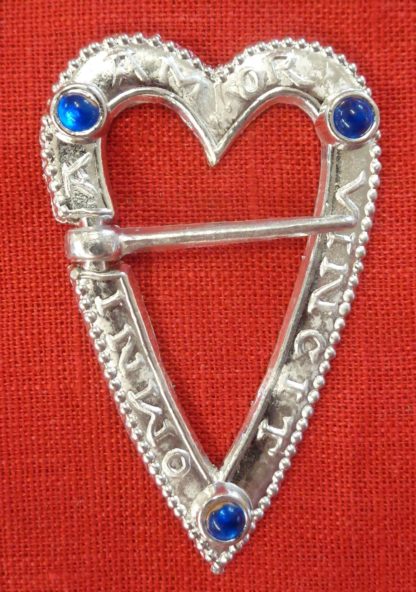 Heart-Shaped Ring Brooch with Stones - Image 3