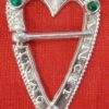 Heart-Shaped Ring Brooch with Stones - Image 7
