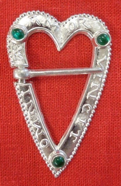 Heart-Shaped Ring Brooch with Stones - Image 7