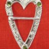 Heart-Shaped Ring Brooch with Stones - Image 6