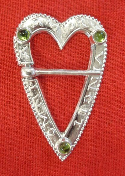 Heart-Shaped Ring Brooch with Stones - Image 6