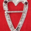 Heart-Shaped Ring Brooch with Stones - Image 4