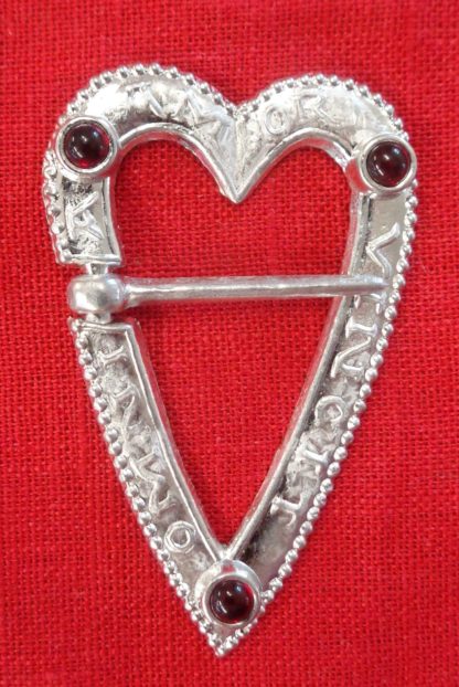 Heart-Shaped Ring Brooch with Stones - Image 4