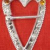 Heart-Shaped Ring Brooch with Stones - Image 8