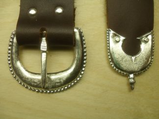 Large Pearled Single Buckle / Pearled Chape with Acorn