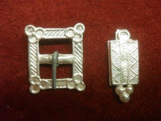 Square Buckle with Trefoils / Zigzag Chape