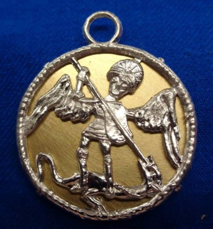 St. Michael rondel with a brass backing