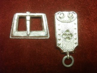Trapezoid Buckle / Open Quatrefoil Chape with Ring