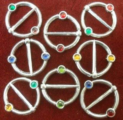 Ring Brooch with Two Stones