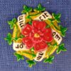 Wreath Brooch with Various Inserts, and Painted with a Rose Insert - Image 2