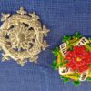 Wreath Brooch with Various Inserts, and Painted with a Rose Insert
