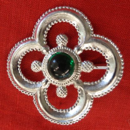 Large Quatrefoil Brooch with Stone - Image 5
