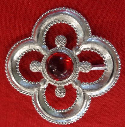 Large Quatrefoil Brooch with Stone - Image 2