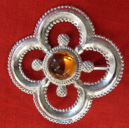 Large Quatrefoil Brooch with Stone - Image 8