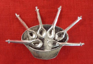 Bowl with Spoons Brooch