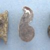 2 medieval and 1 replica pewter knucklebone