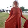 Maeve is the queen of spangles – she put ~100 of them on this handsome kirtle.