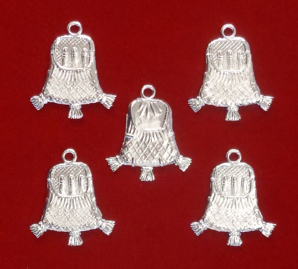Full Purse Pendant - a two-sided pendant that looks like a medieval purse good luck charm on the front, and which is revealed on the back to contain three penises.