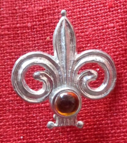 Fleur de Lis Brooch with Stone - Image 2