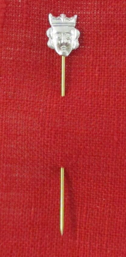 King's head veil pin, full length