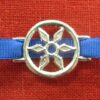 chaplet decoration with openwork star on a blue ribbon