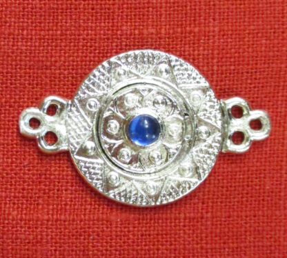 Interlocking clasp with stone - blue
