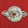 Interlocking clasp with stone - red brown