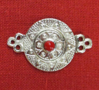 Interlocking clasp with stone - cherry red