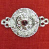 Interlocking clasp with stone - fuchsia