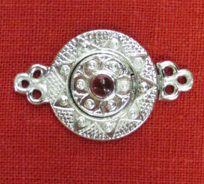 Interlocking clasp with stone - fuchsia