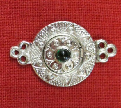 Interlocking clasp with stone - green