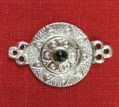 Interlocking clasp with stone - green