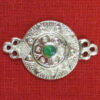 Interlocking clasp with stone - jade green