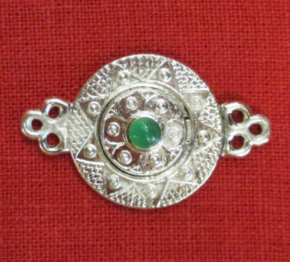 Interlocking clasp with stone - jade green
