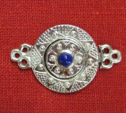 Interlocking clasp with stone - lapis blue