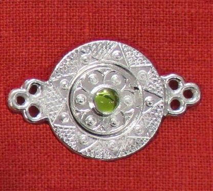 Interlocking clasp with stone - light green