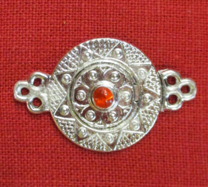 Interlocking clasp with stone - orange