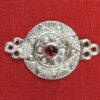 Interlocking clasp with stone - red
