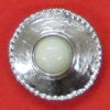 button with ivory white stone
