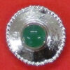 button with jade green stone