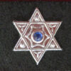 hexagram stud with blue stone