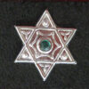 hexagram stud with green stone