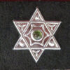 hexagram stud with light green stone