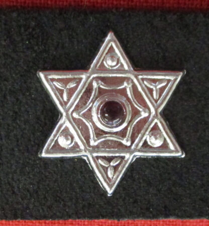 hexagram stud with purple stone