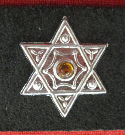 hexagram stud with yellow stone