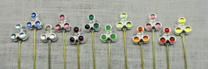 veil pins with stones in 12 colors - heads only
