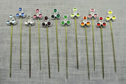 veil pins with stones in 12 colors