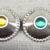 Round studs with stones, 6-hue rainbow mix